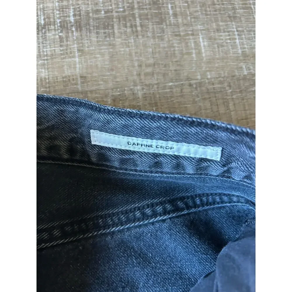 Citizens of Humanity Daphne Crop Jeans 30 Black High Rise Raw Hem Women - Picture 7 of 16